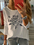 Rundhals Langarm Shirts aus Baumwollgemisch