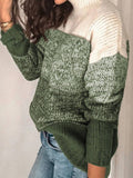 Streifen Schildkrötenhals Ausschnitt Langärmelig Strickpullover