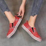 Stoff Muster Schlupf Sneakers Blau Grün Orange