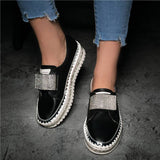 Strasssteine Plateau Sneakers mit Klettverschluss