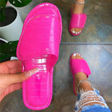 Glanz Lackleder Kariert Pantoffel