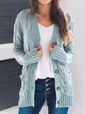 V Ausschnitt Cardigan mit Plastikschnalle