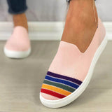 Regenbogen Streifen Schlupf Flach Sneakers