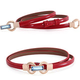 Damen Glizerstein Gürtel Schwarz Rot