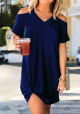 Solides Cold Shoulder Minikleid ohne Halskette
