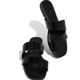 Glanz Kariert Slip on Pantoffel