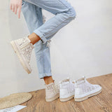 Spitze Perforiert Plateau Schlupf Stiefelette