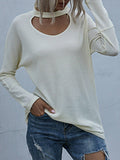 Solide Langarm-T-Shirts mit Rundhalsausschnitt