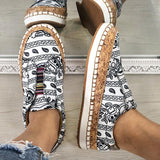 Stoff Muster Schlupf Flach Sneakers