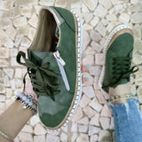 Floral Muster Reißverschluss Schnürsneakers