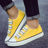 Canvas Minimalist Slip-On Sneakers Gelb Grün