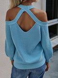 Gestrickt Baumwolle Pullover mit langen Ärmeln für Frauen