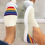 Regenbogen Streifen Schlupf Flach Sneakers