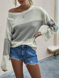 Leicht Luftig Crew Ausschnitt Gestrickt Pullover