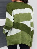 Warm Gestreift Gestrickt Pullover mit Crew Ausschnitt