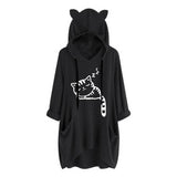 Schlafende Katze Oversize Hoodie mit Katzenohren