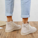 Spitze Perforiert Plateau Schlupf Stiefelette