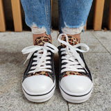 Canvas Leopard Hingucker Plateau Schnürung Sneakers