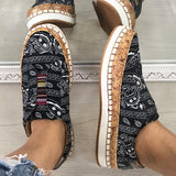 Stoff Muster Schlupf Flach Sneakers