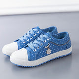 Polka Dot Floral Anhänger Schnürung Sneakers