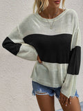 Leicht Luftig Crew Ausschnitt Gestrickt Pullover