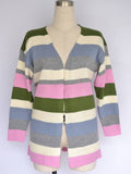 Lang Gestrickt Streifen Cardigan