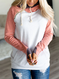 Lässige Paneelierte Sweatshirts mit Farbblock&Kapuze