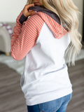 Lässige Paneelierte Sweatshirts mit Farbblock&Kapuze