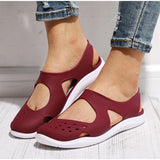 Perforiert Einfarbig Sommer Flache Sandalen