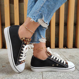 Canvas Leopard Hingucker Plateau Schnürung Sneakers