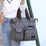 Mit grossem Fassungsvermögen Segeltuch Leder Umhängetasche Crossbody Tasche für Arbeit auf Reisen