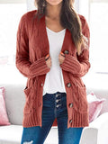 Kabelknopf Solid Sweater Cardigan