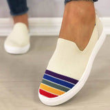 Regenbogen Streifen Schlupf Flach Sneakers