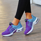Flyknit Stoff Farbkombination Schnürsneakers Lila Pink
