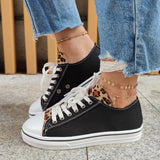 Canvas Leopard Hingucker Plateau Schnürung Sneakers