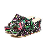 Charakteristisch Muster Slip On Keilabsatzschuhe