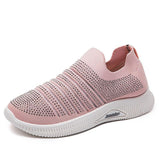 Perforiert Glitzersteine Gestreift Slip-On Sneakers Laufschuhe