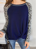 Leopard Lang Ärmeln Sweatshirts mit Crew Ausschnitt