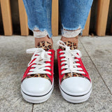 Canvas Leopard Hingucker Plateau Schnürung Sneakers