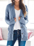 Kabelknopf Solid Sweater Cardigan