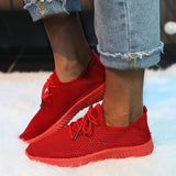 Minimalist Flyknit Stoff Bequem Schnürung Sneakers
