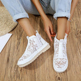 Spitze Perforiert Plateau Schlupf Stiefelette