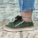 Floral Muster Reißverschluss Schnürsneakers