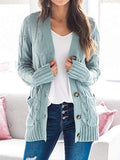 Kabelknopf Solid Sweater Cardigan