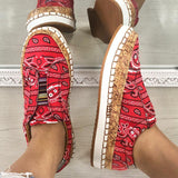 Stoff Muster Schlupf Flach Sneakers