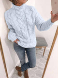 Solid Langärmelig Einfach Gestrickt Pullover