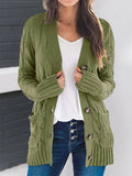 V Ausschnitt Cardigan mit Plastikschnalle