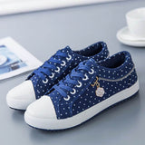 Polka Dot Floral Anhänger Schnürung Sneakers