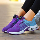 Flyknit Stoff Farbkombination Schnürsneakers Lila Pink