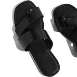 Glanz Kariert Slip on Pantoffel